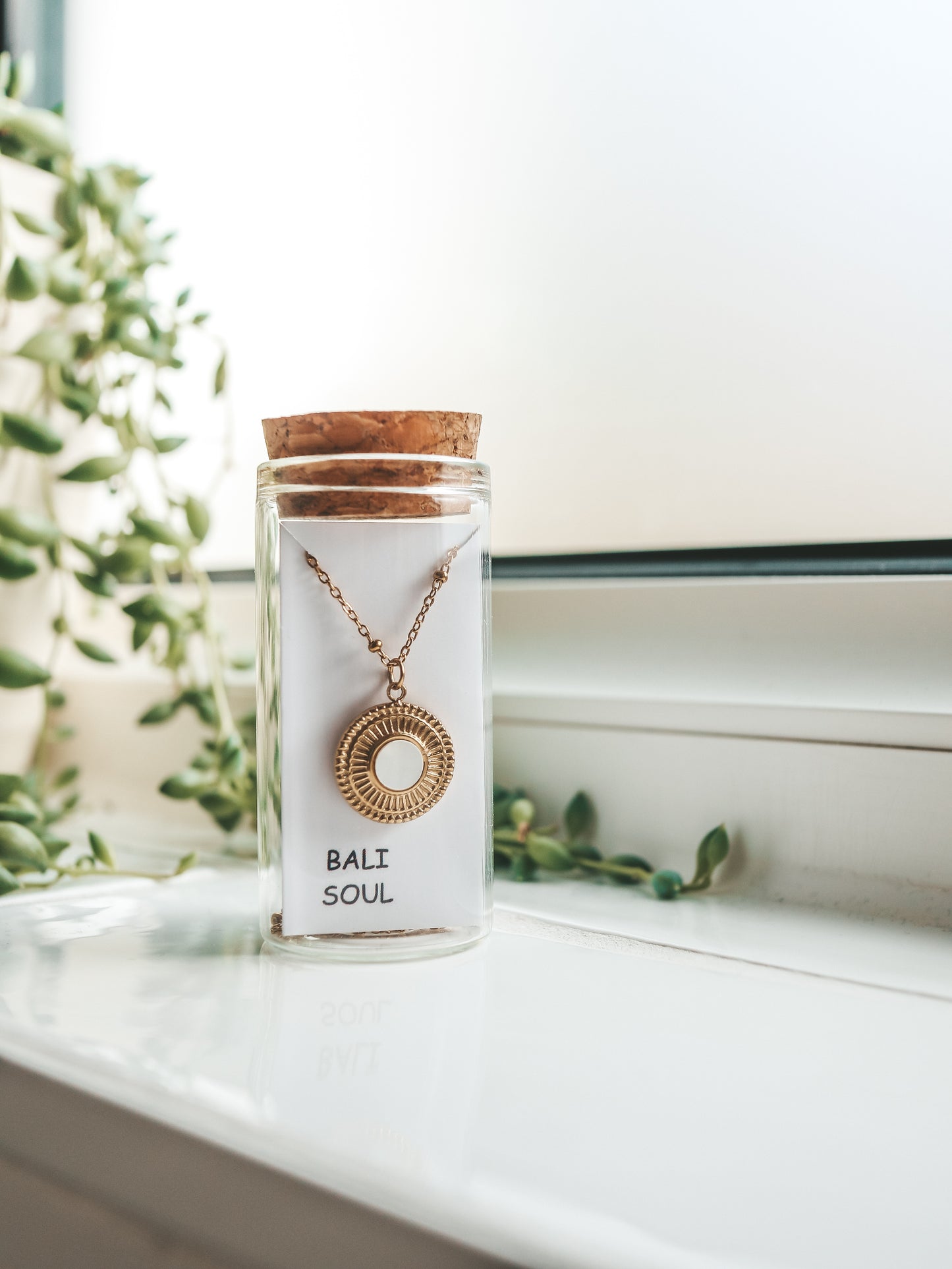 Mother of Pearl Gold Necklace by Bali Soul