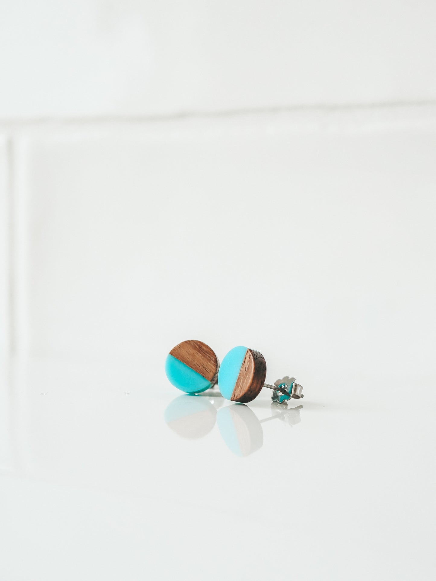 Wood and Resin Stud Earrings by Bali Soul