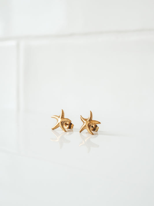 Starfish Gold Stud Earrings by Bali Soul