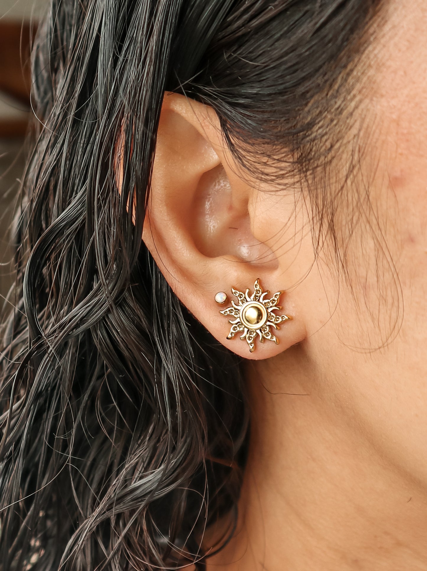 Sun Gold Stud Earrings