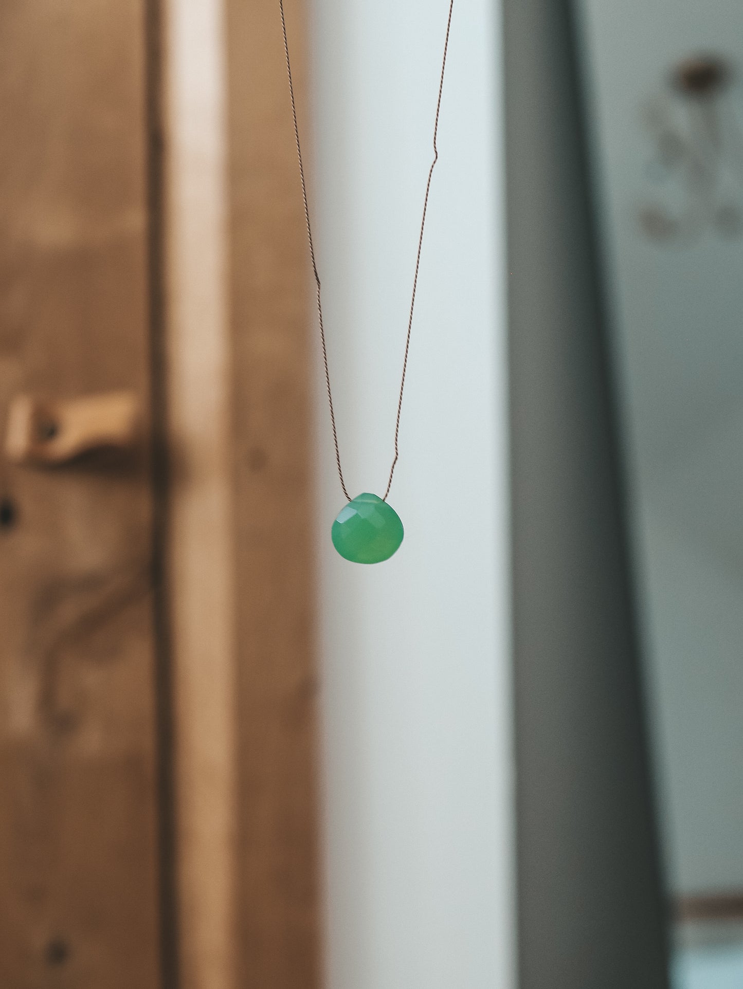 Prehnite Silk Cord Necklace