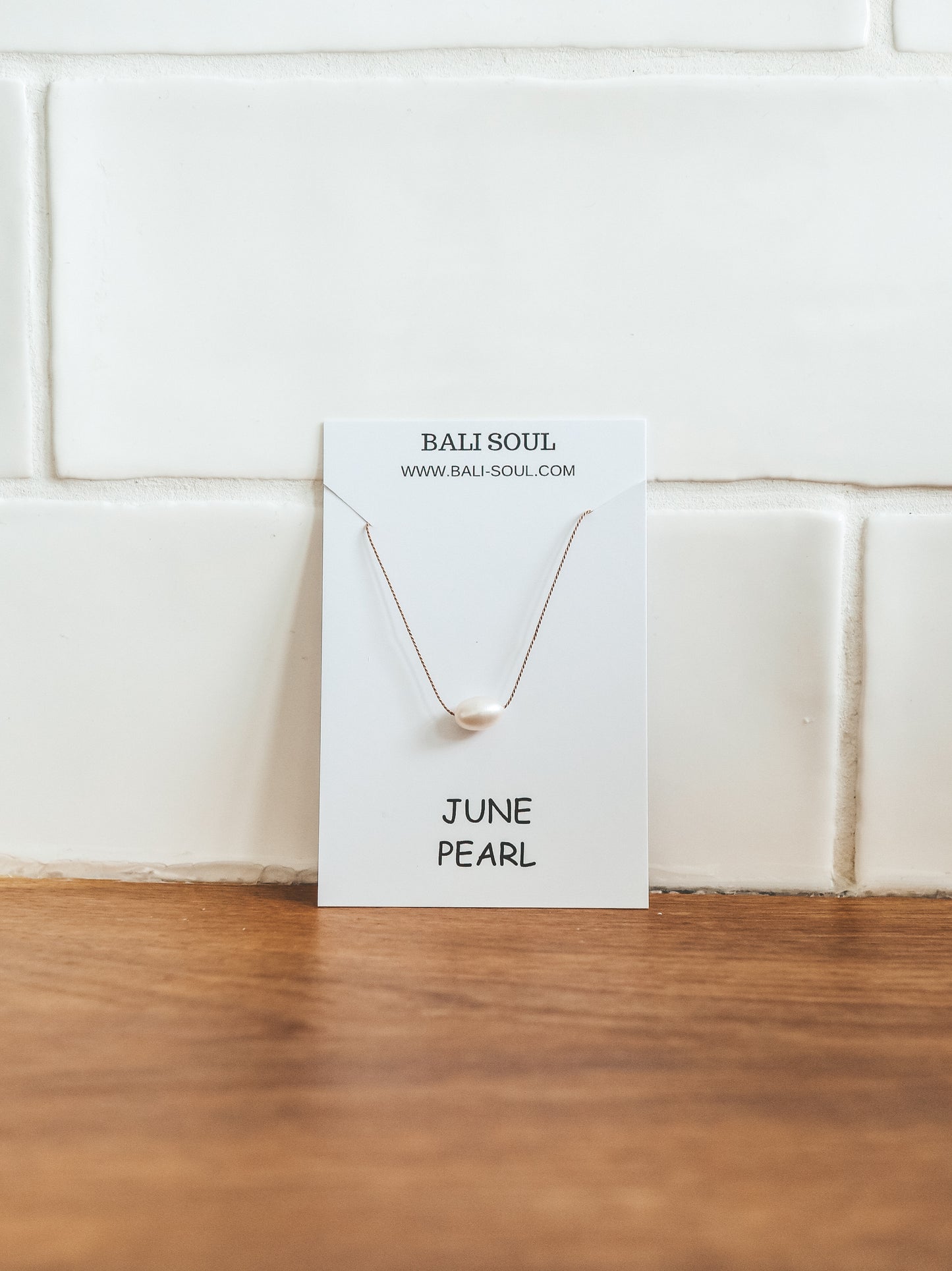 Pearl Silk Cord Necklace, June Birthstone