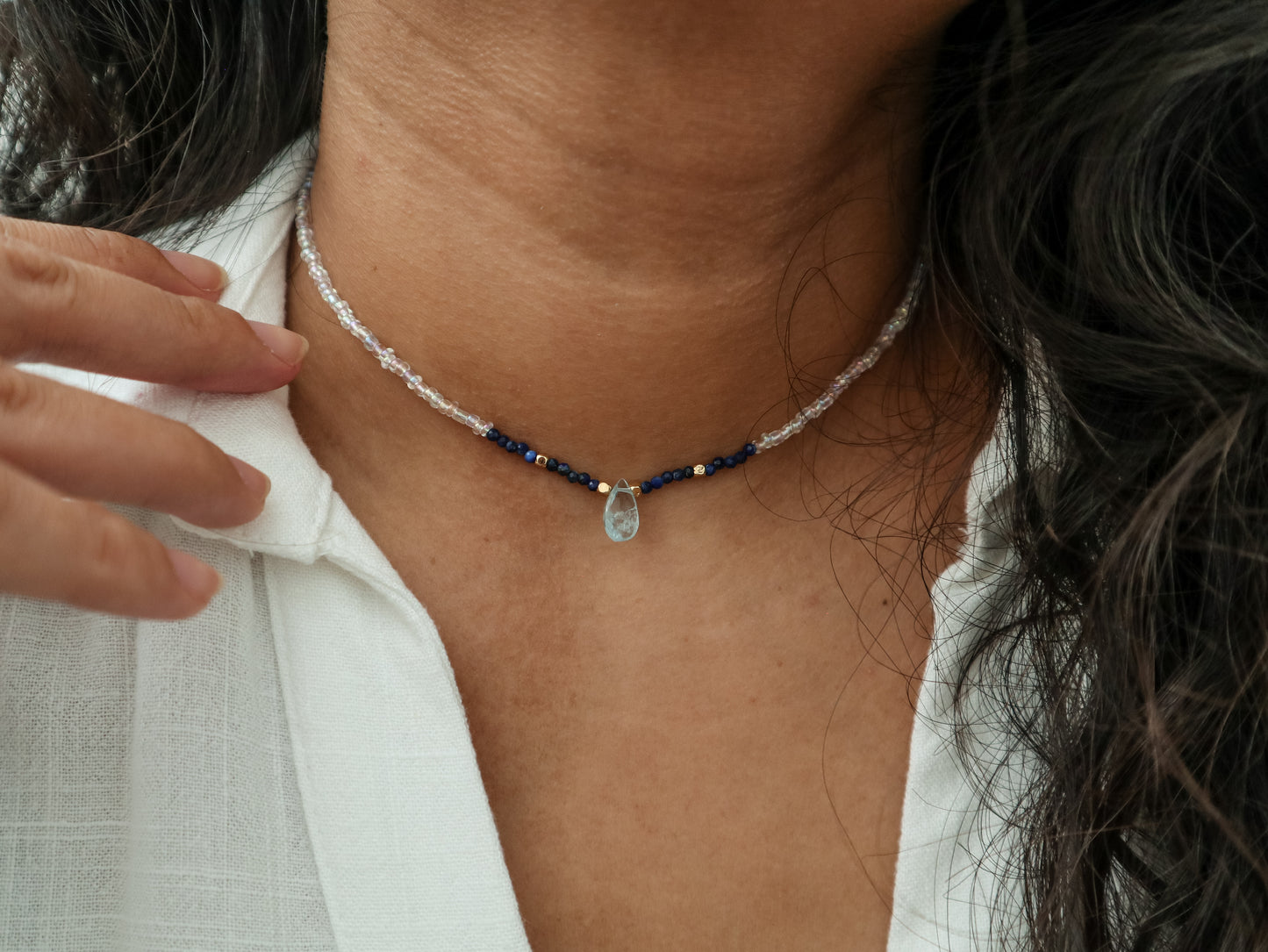 Briolette Gemstone Choker Necklace