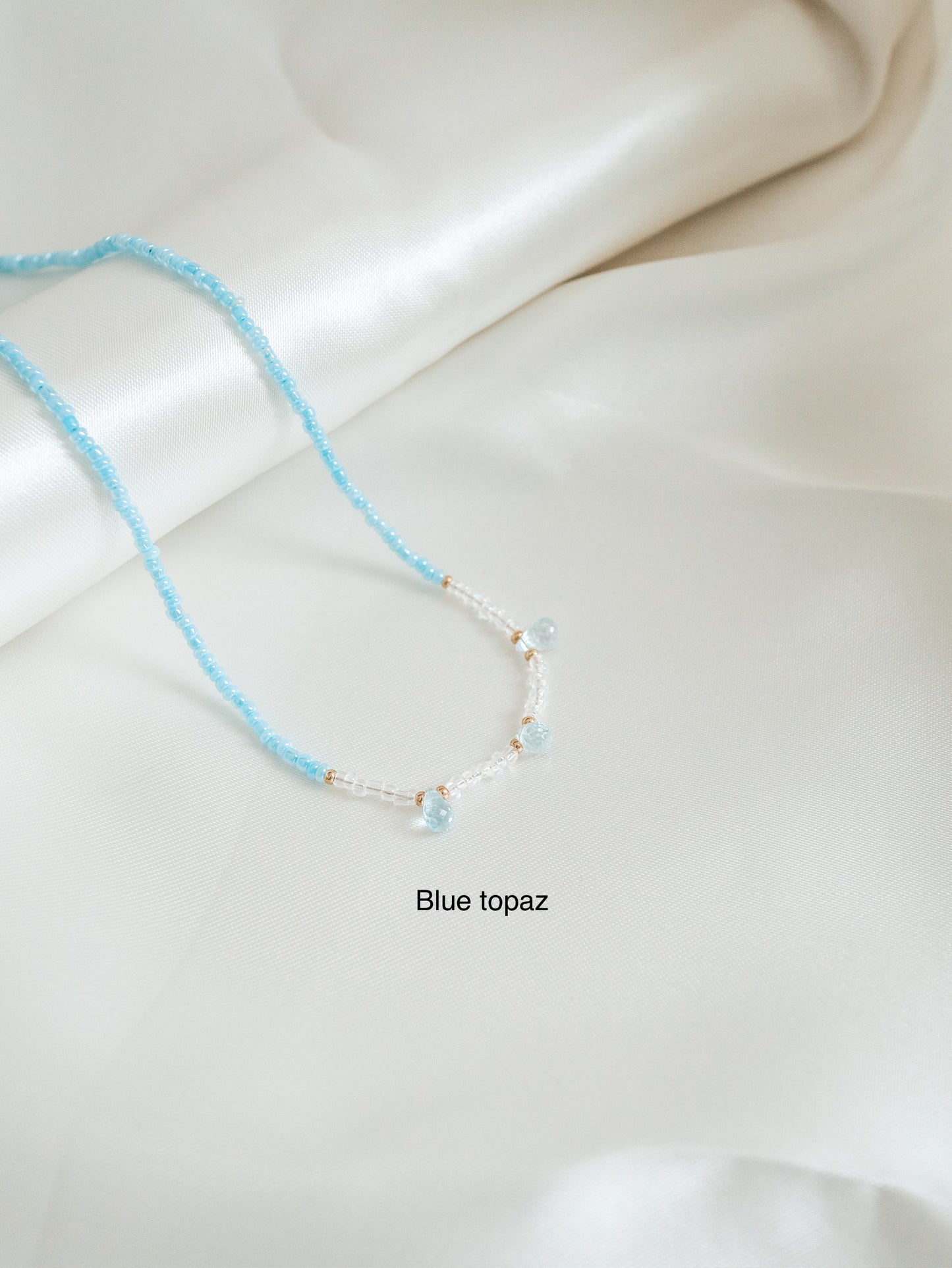 Briolette Gemstone Beaded Choker Necklace
