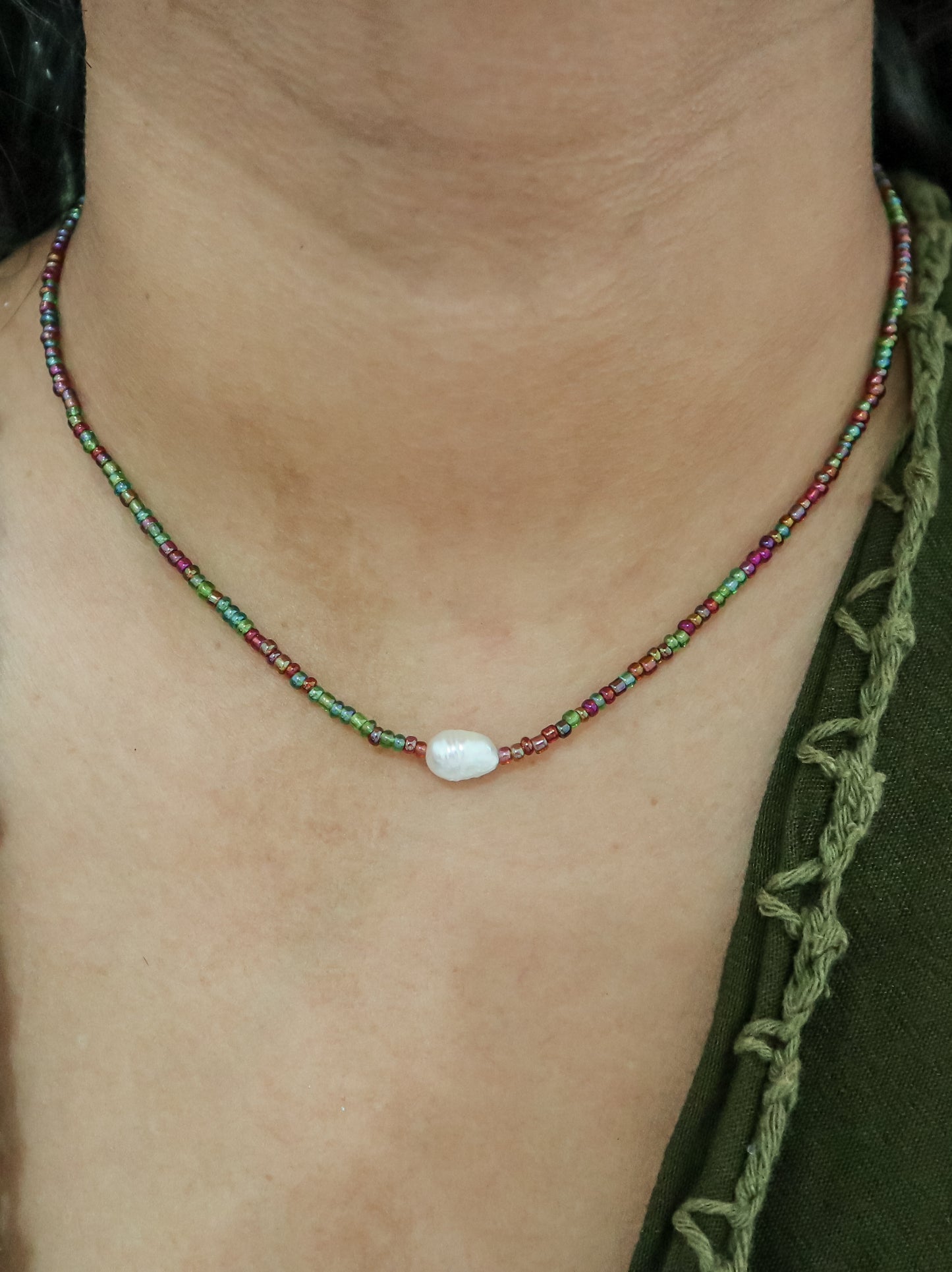 Pandawa Necklace, Pearl Dainty Necklace