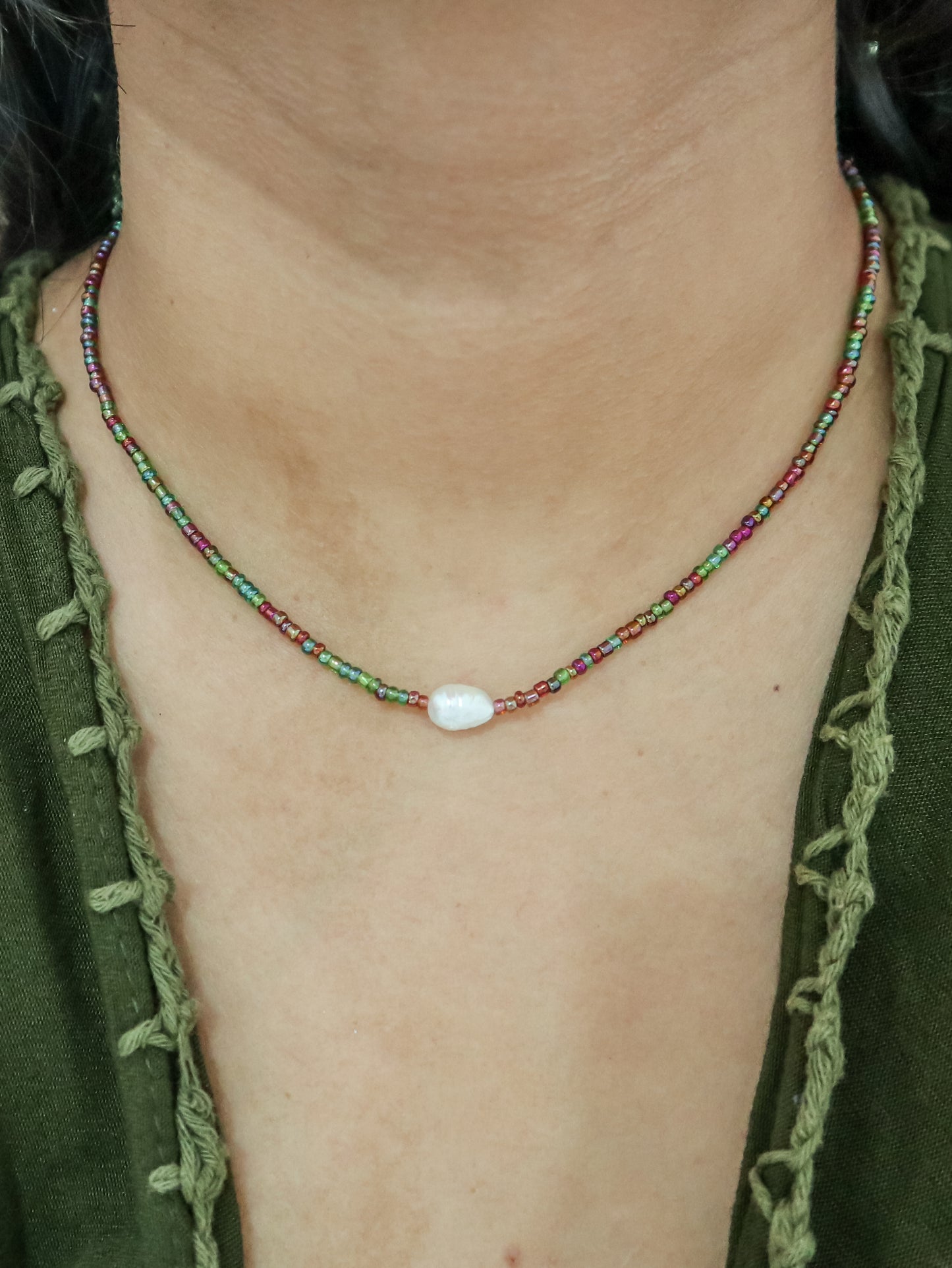 Pandawa Necklace, Pearl Dainty Necklace