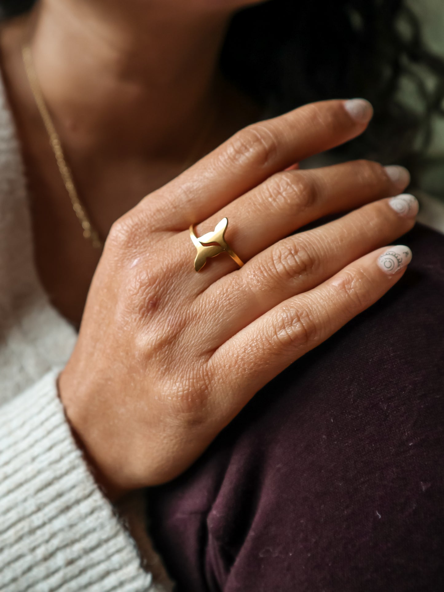 Whale Tail Gold Ring