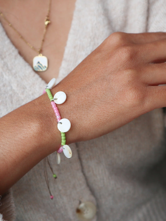 Balangan Shell Disk Beaded Bracelet