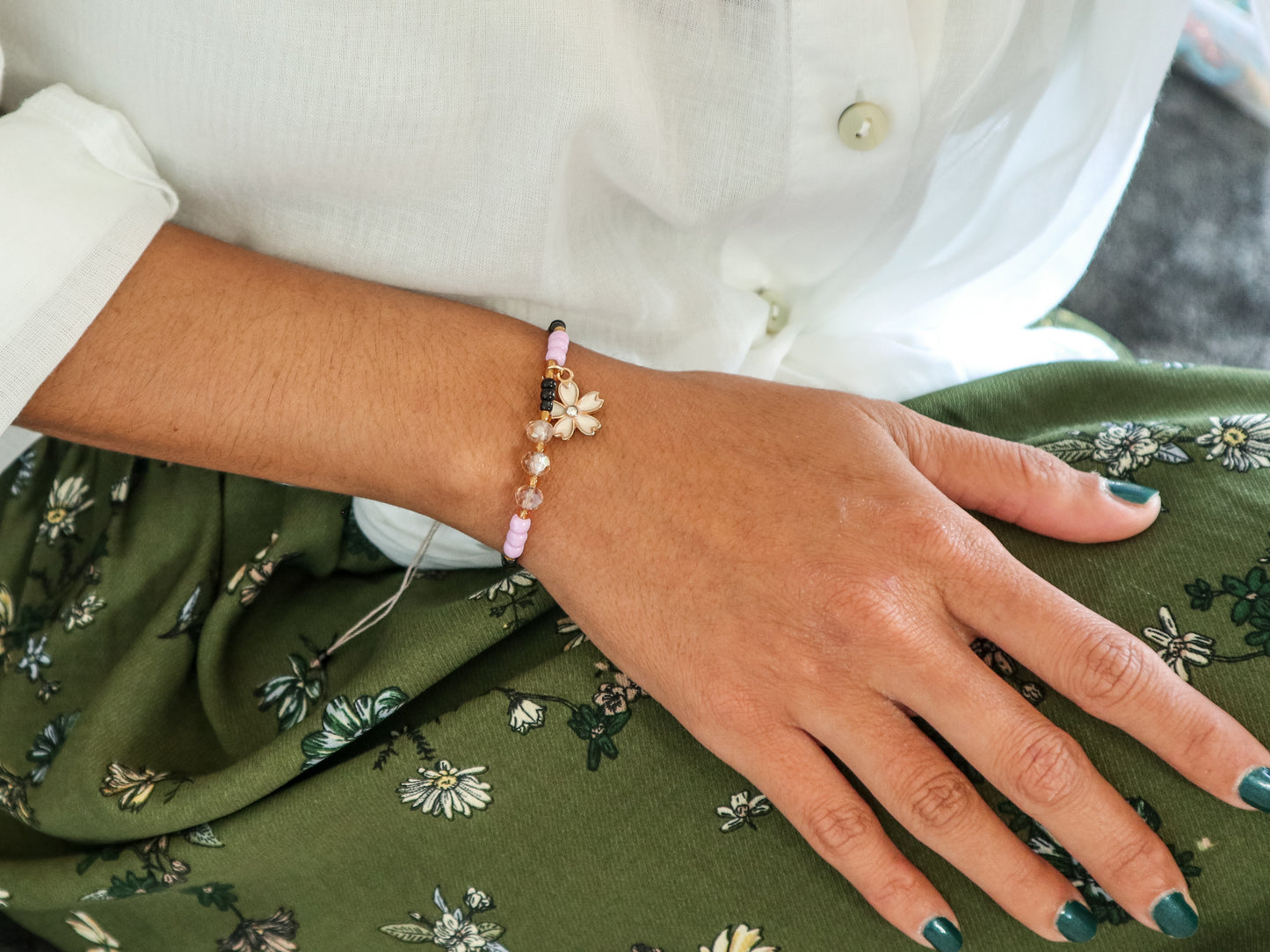 Daisy Beaded Bracelet