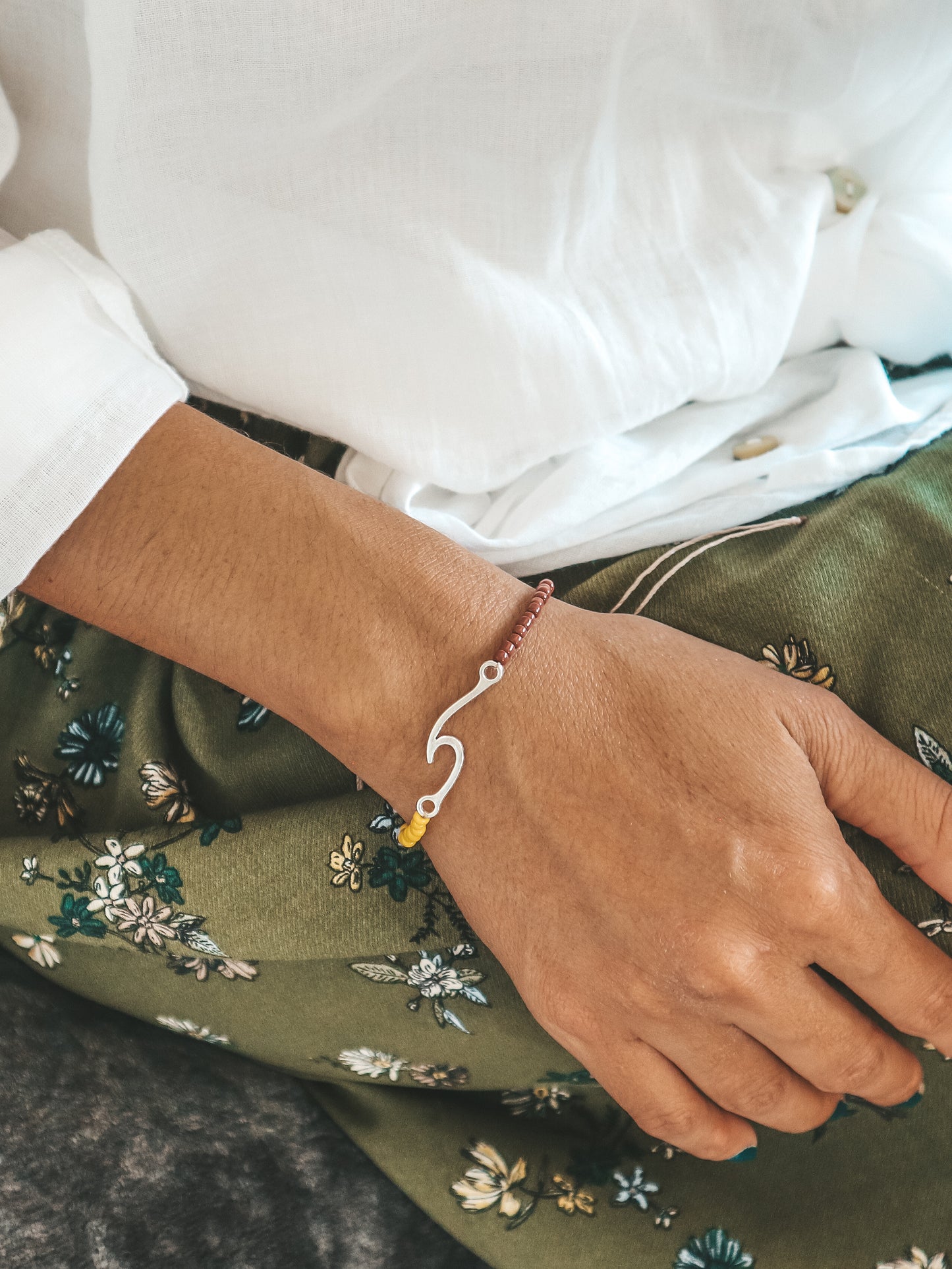 Samudra Wave Charm Bead Bracelet