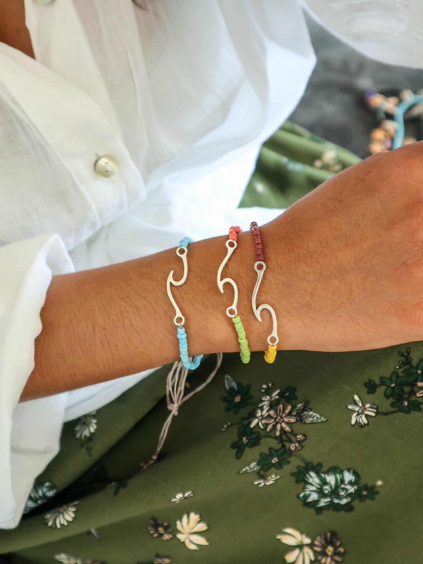 Samudra Wave Charm Bead Bracelet
