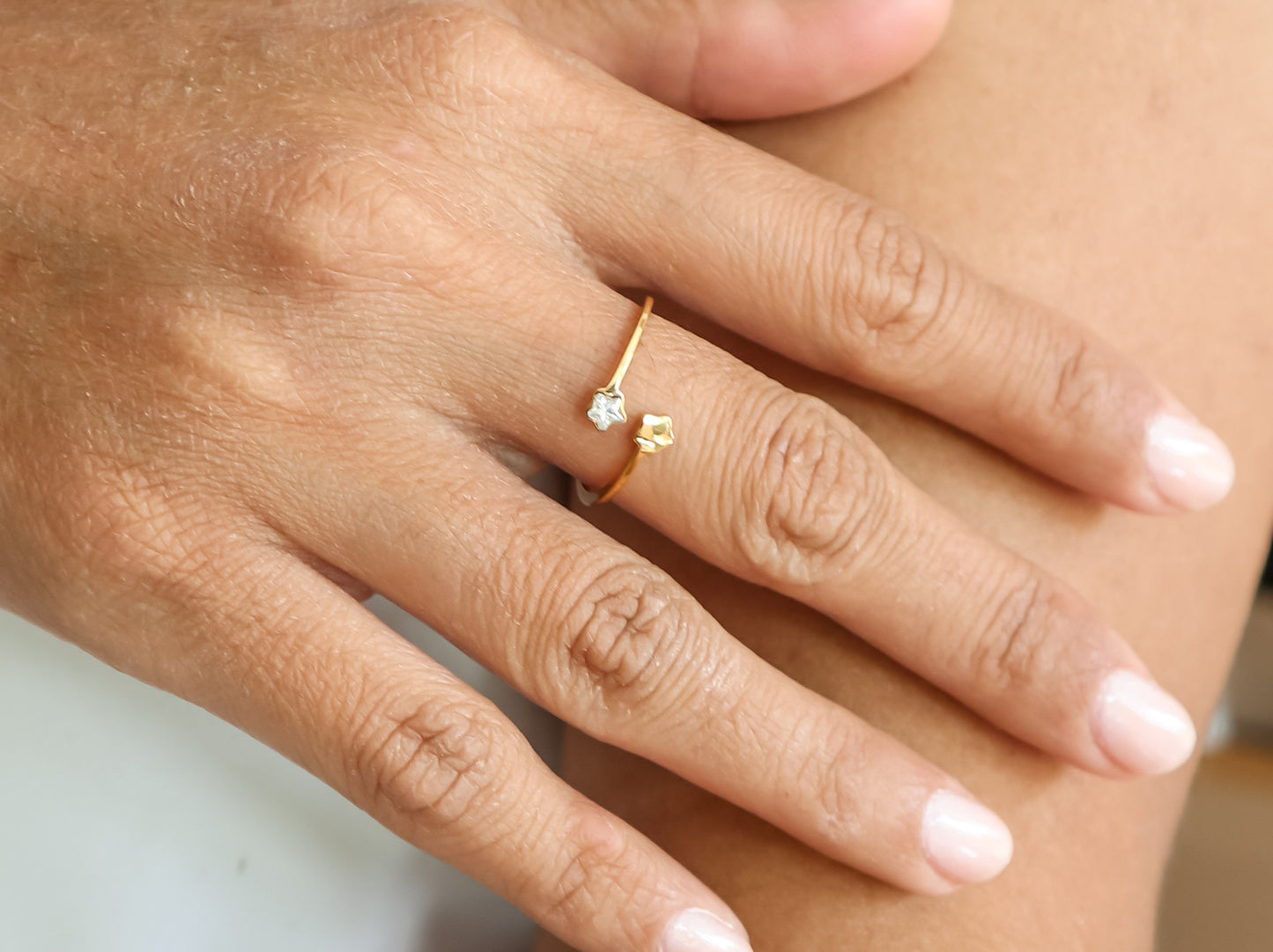 Tiny Star Adjustable Gold Ring