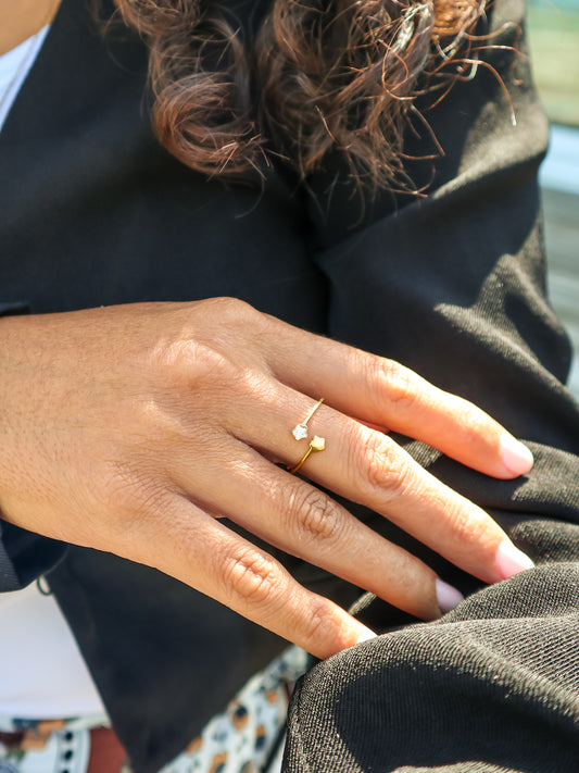 Tiny Star Adjustable Gold Ring