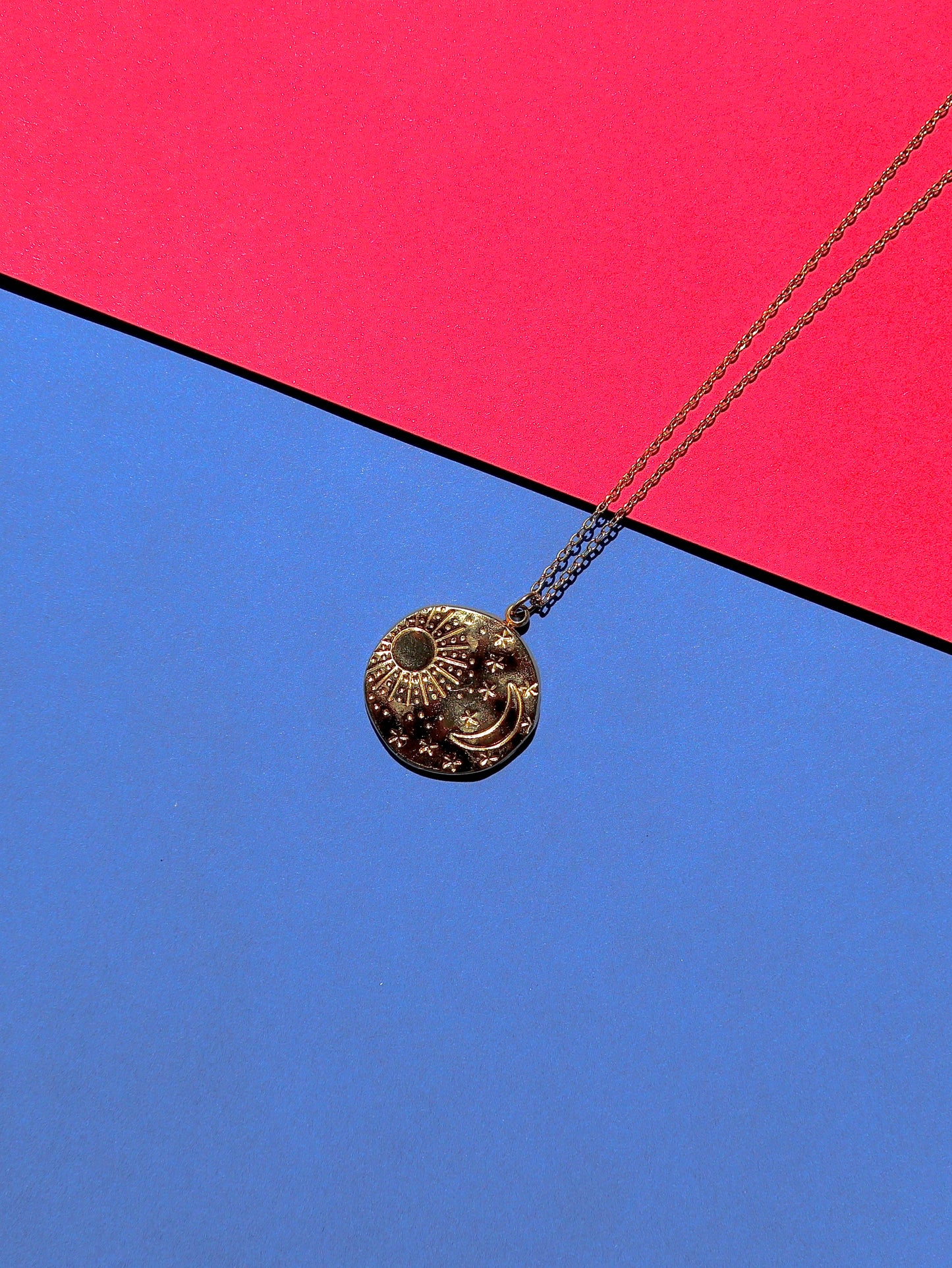 Luna Sun and Moon Gold Pendant Necklace