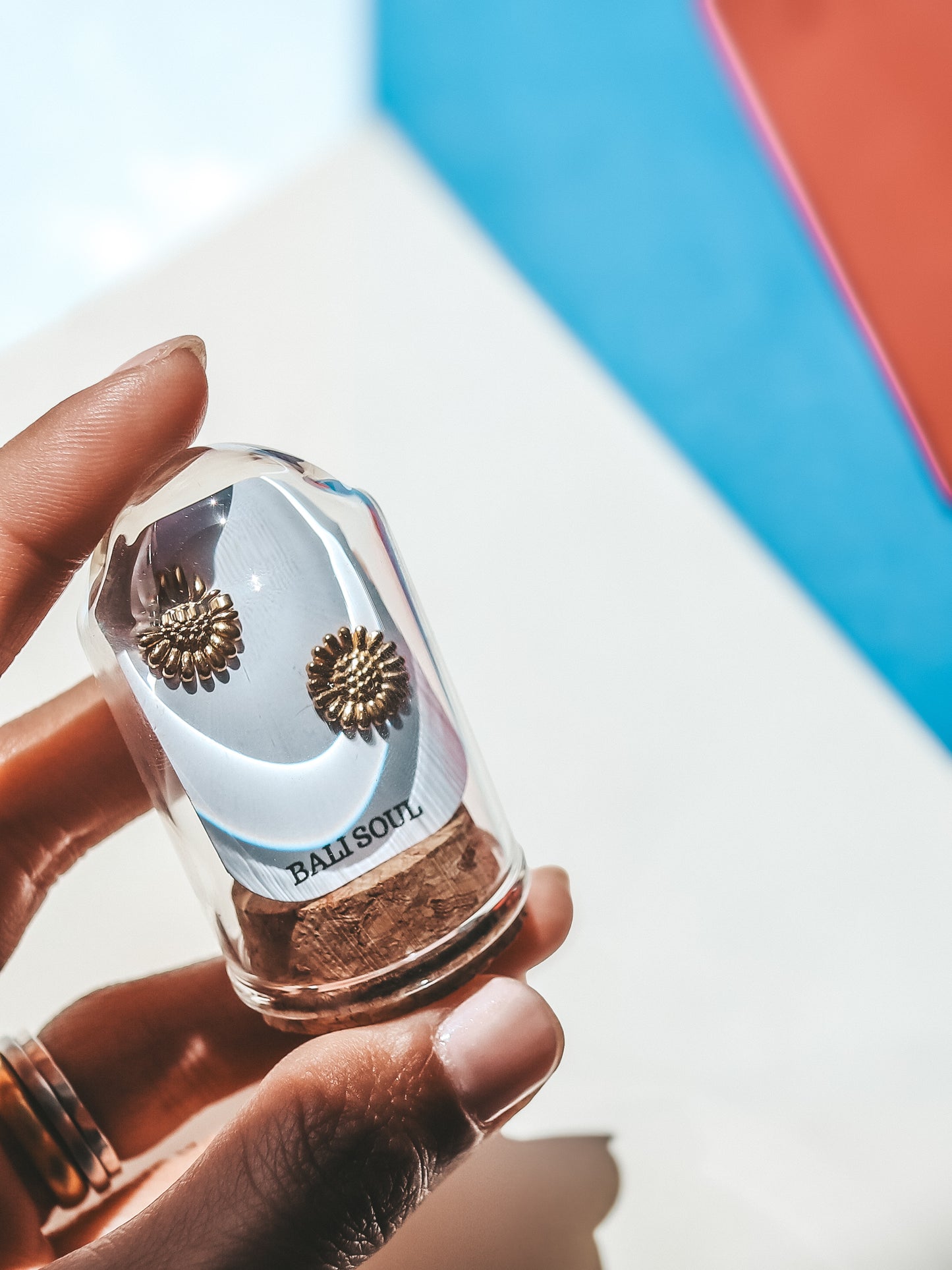 Matahari Sunflower Gold Stud Earrings