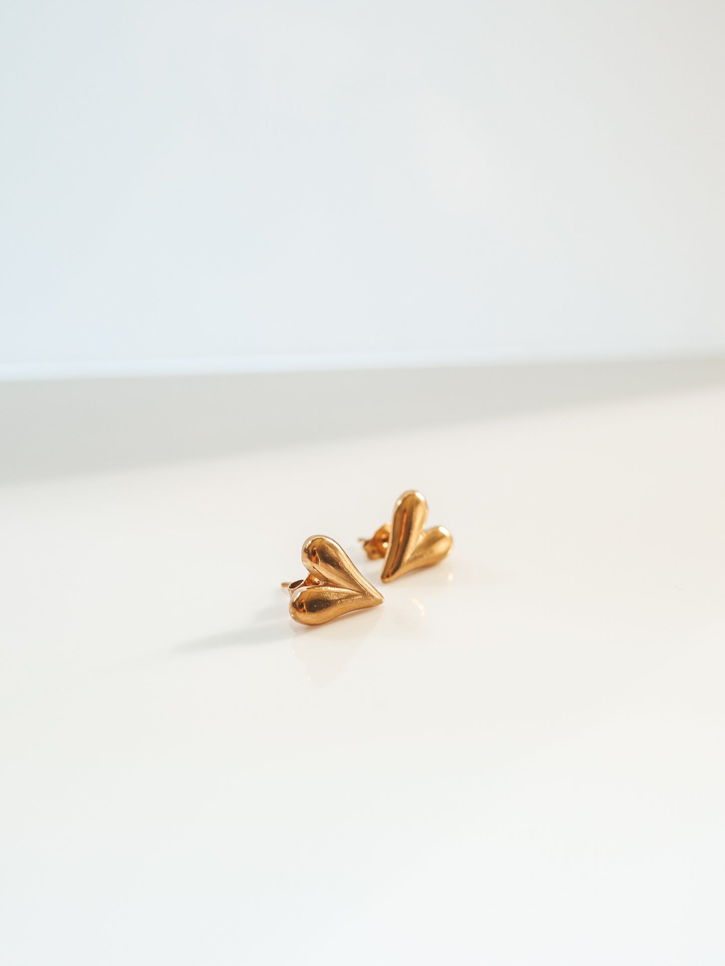 Heart Gold Stud Earrings