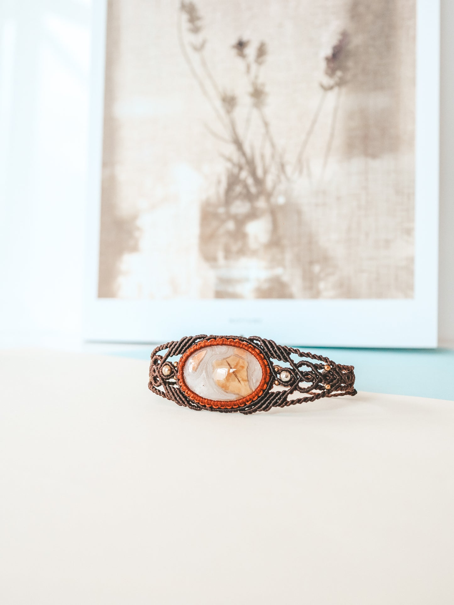 Mookite Jasper Macrame Bracelet