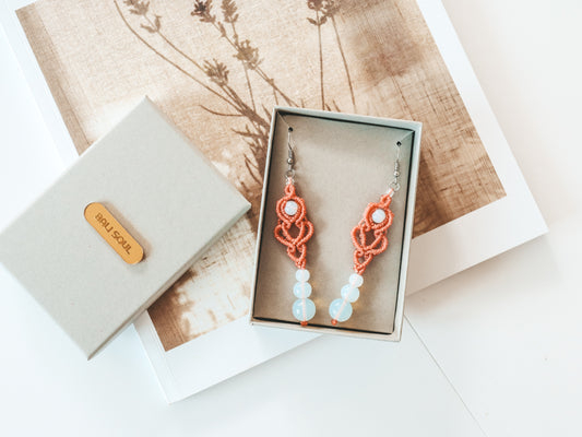 Azalea Gemstone Macrame Earrings