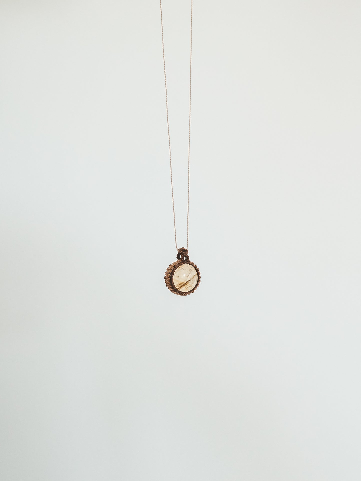 Citrine Dainty Macrame Necklace