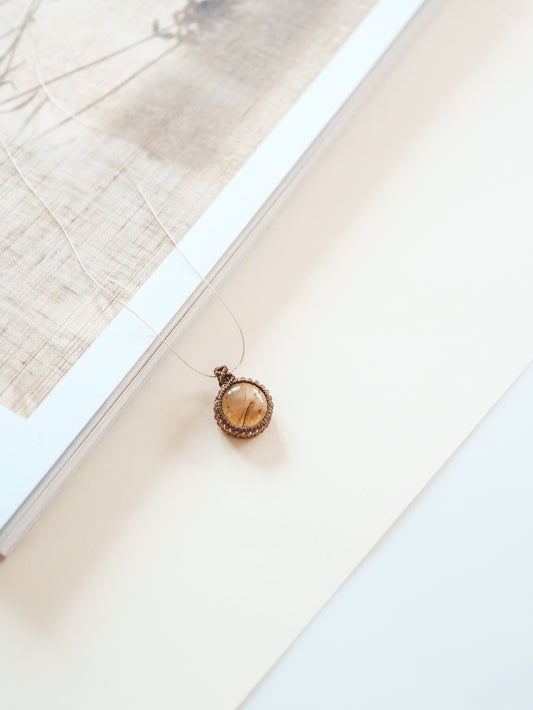Citrine Dainty Macrame Necklace