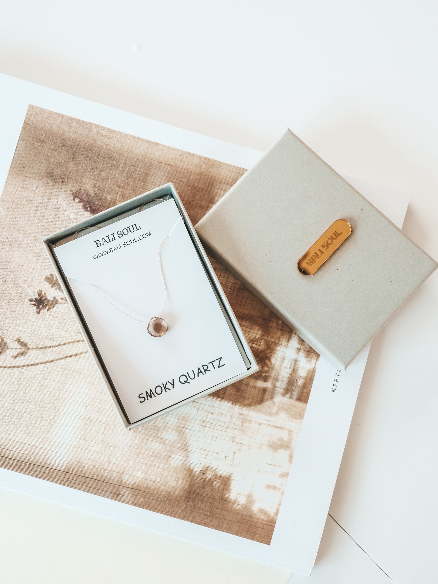 Smoky Quartz Silk Cord Necklace