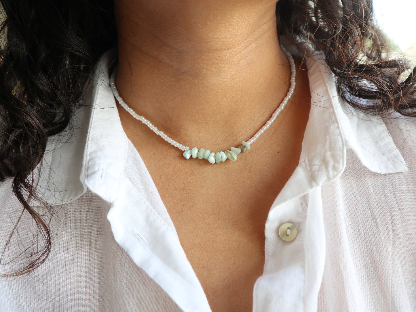 Rote Shell Beaded Necklace