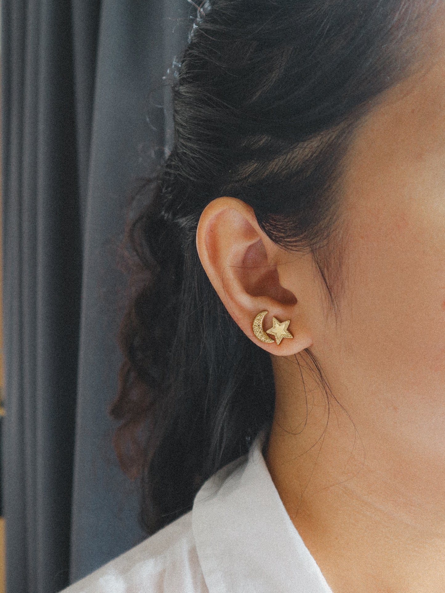 Star and Moon Stud Earrings
