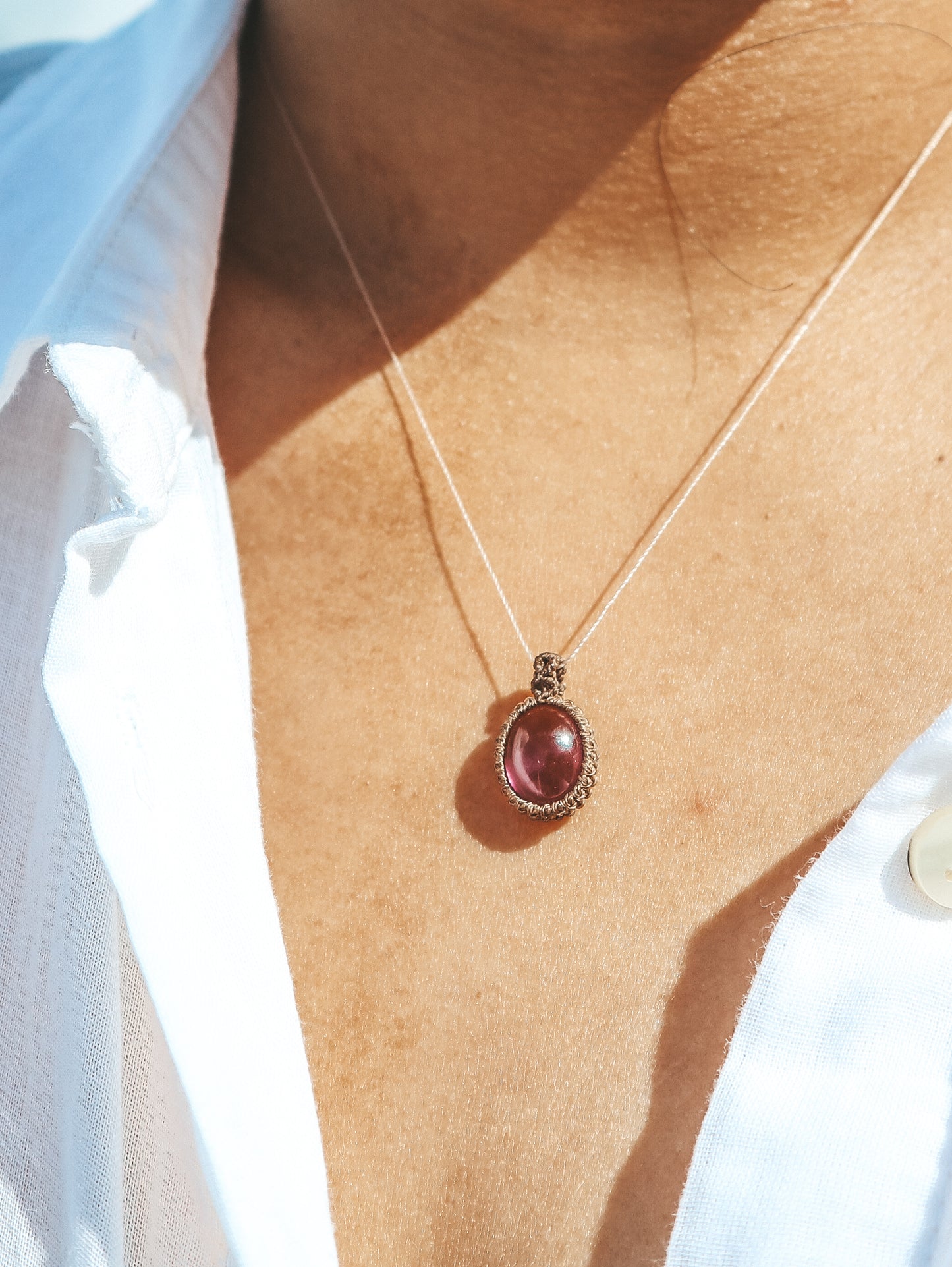 Amethyst Dainty Macrame Necklace