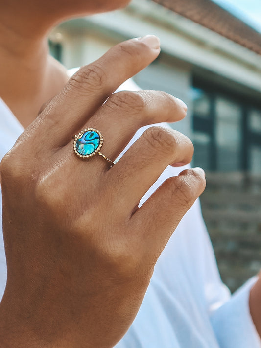 Abalone Shell Gold Ring