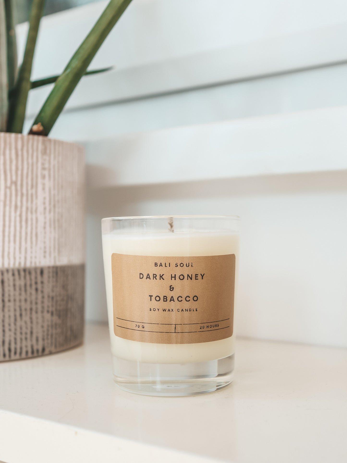 Dark Honey and Tobacco Scented Soy Wax Candle