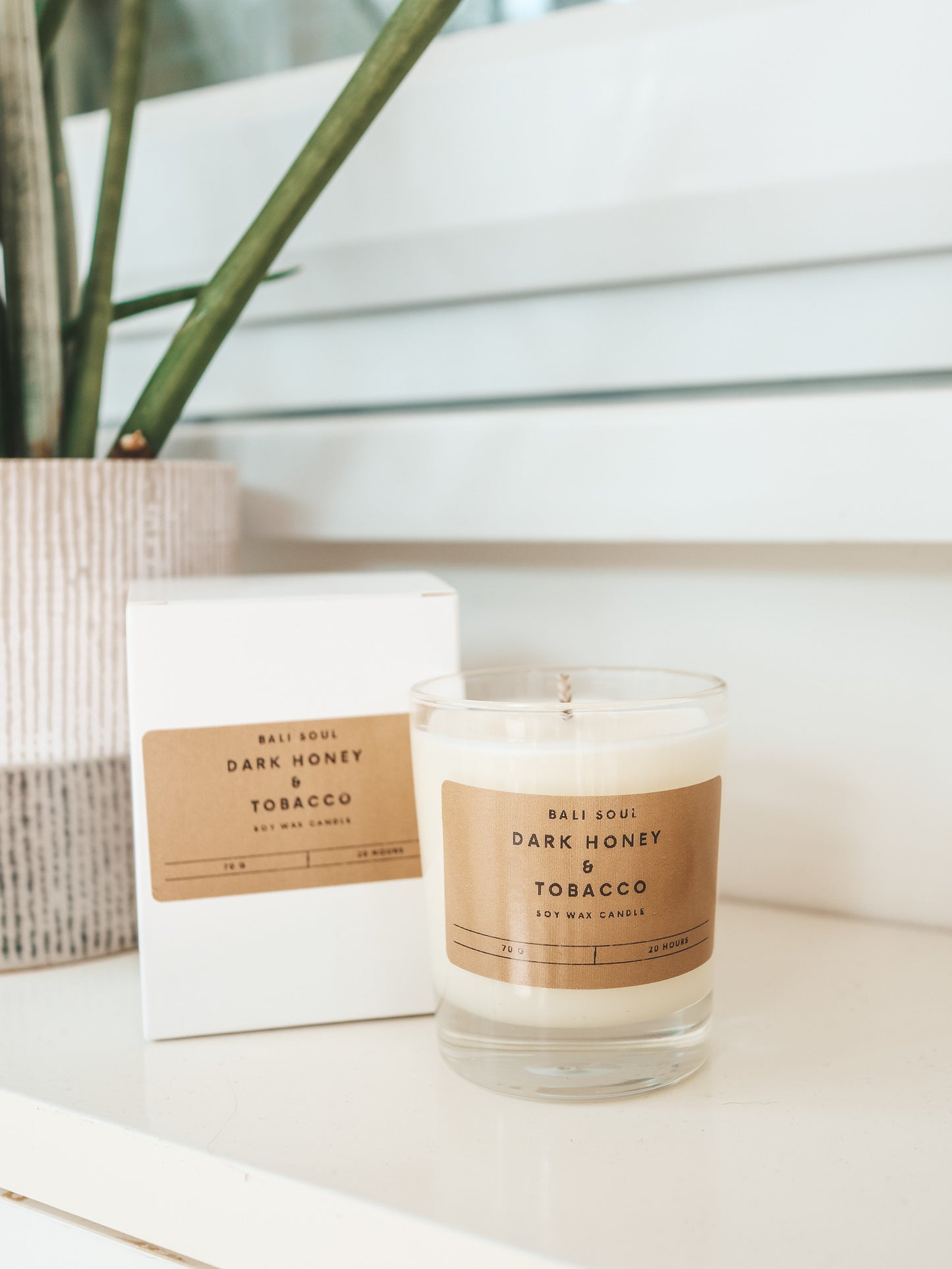 Dark Honey and Tobacco Scented Soy Wax Candle