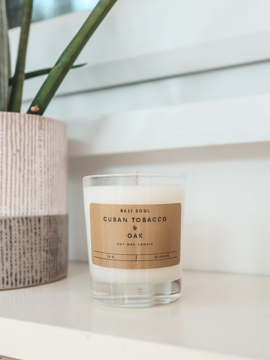 Cuban Tobacco and Oak Scented Soy Wax Candle