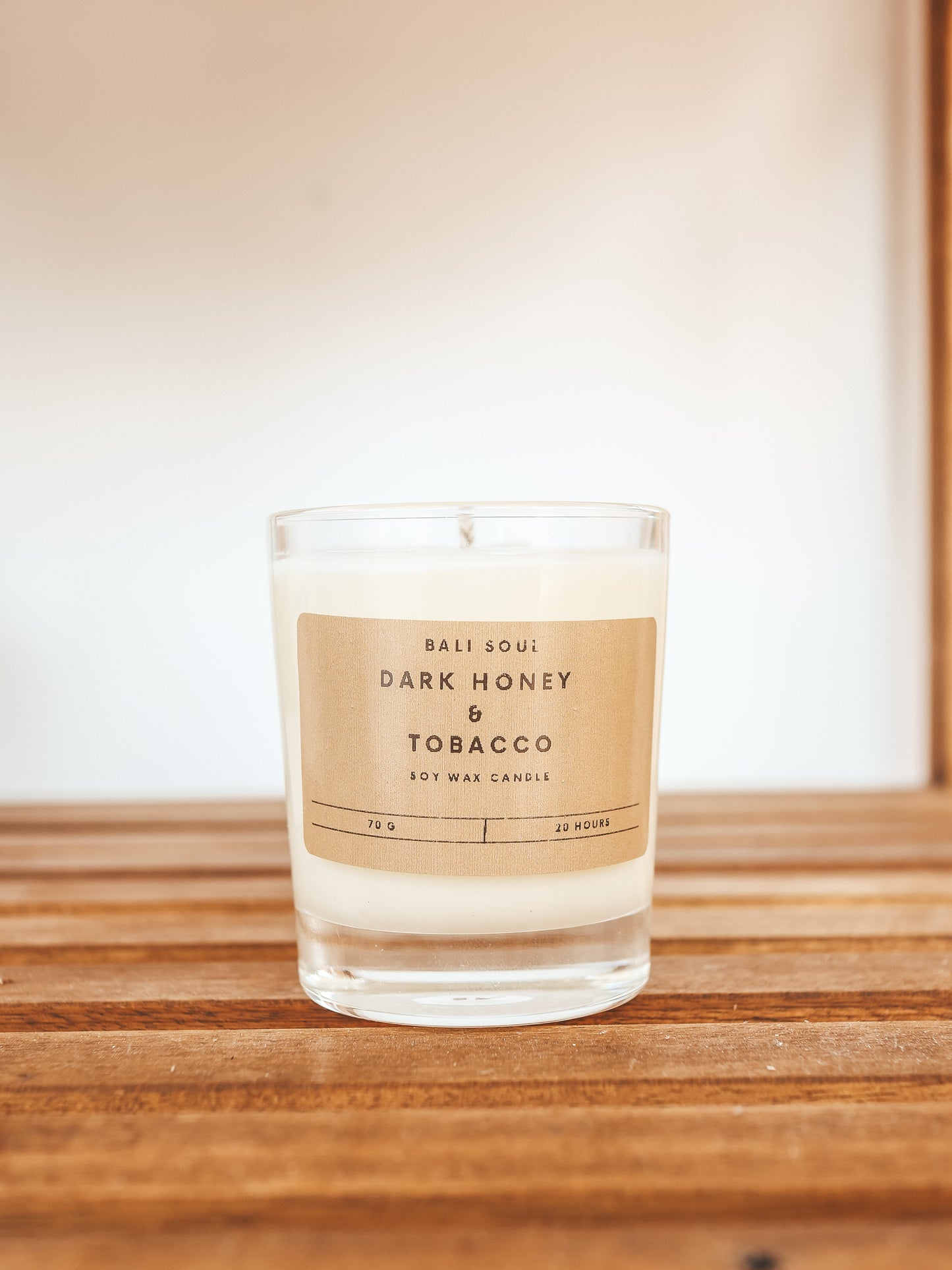 Dark Honey and Tobacco Scented Soy Wax Candle