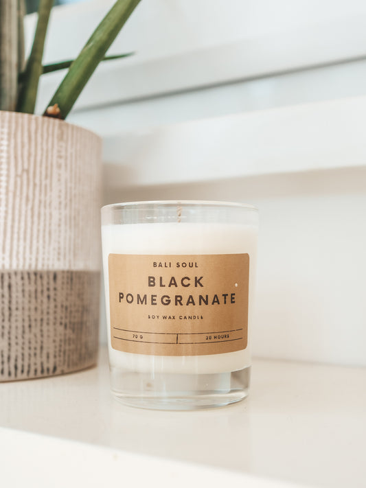 Black Pomegranate Scented Soy Wax Candle