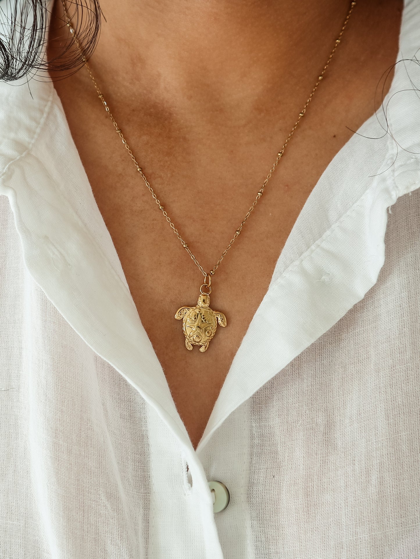 Turtle Pendant Gold Necklace
