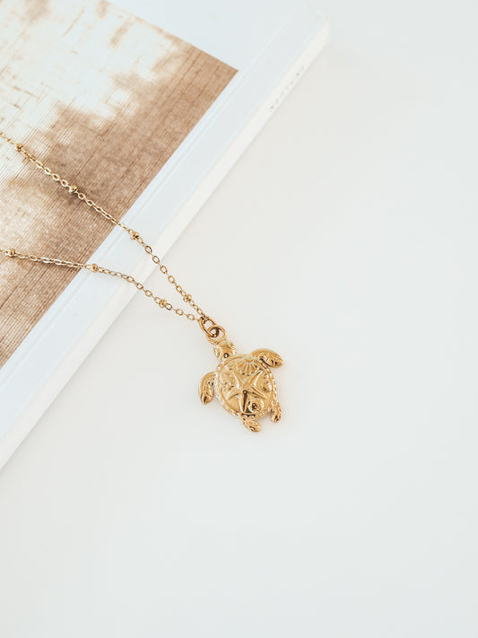Turtle Pendant Gold Necklace