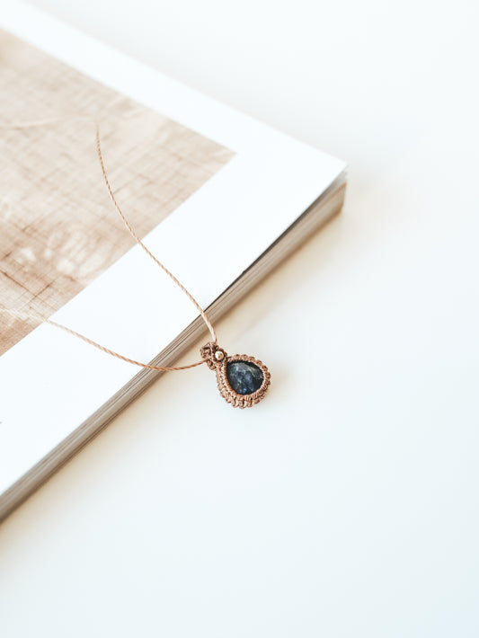 Sapphire Macrame Necklace