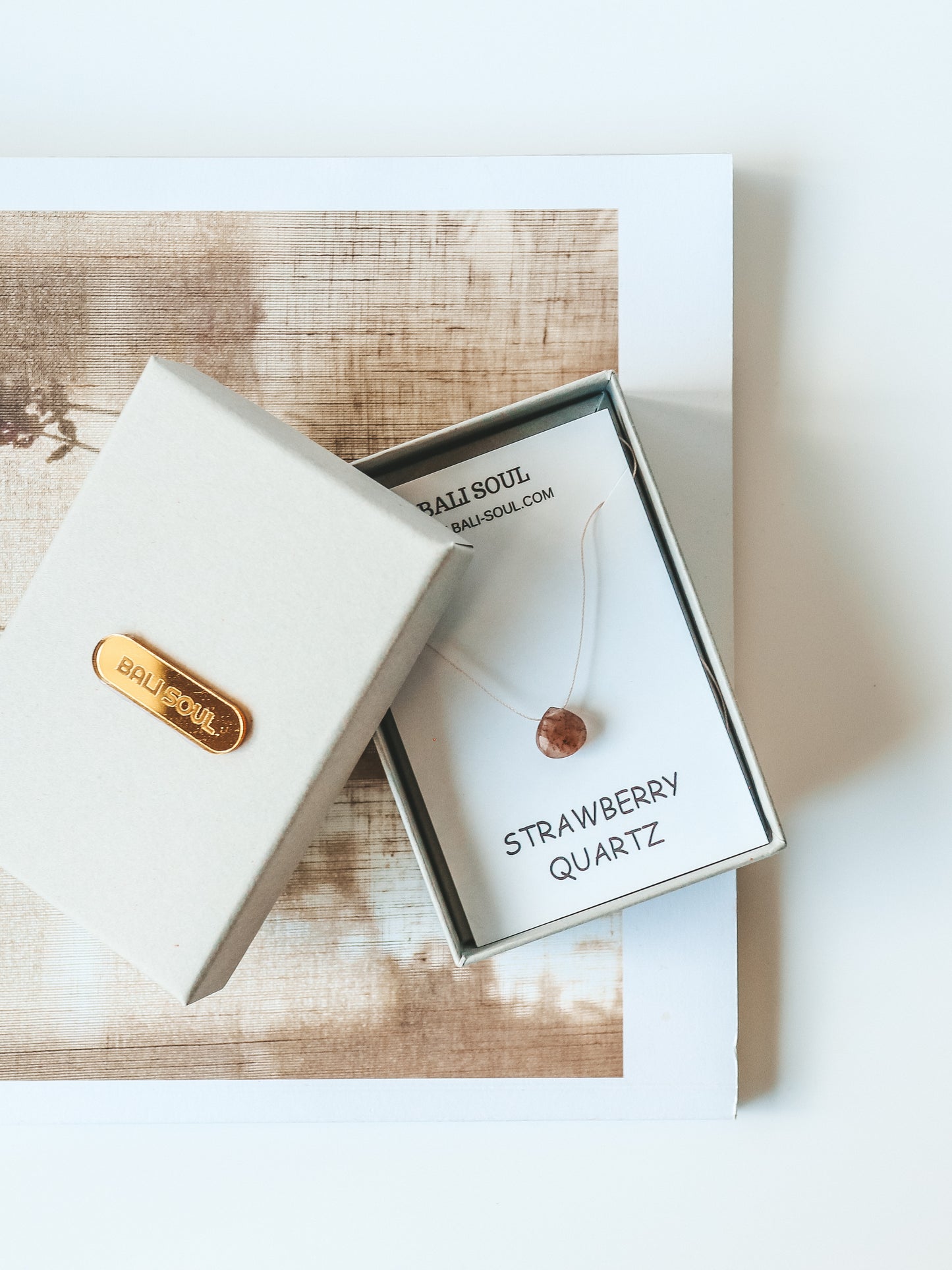 Strawberry Quartz Gemstone Silk Cord Necklace