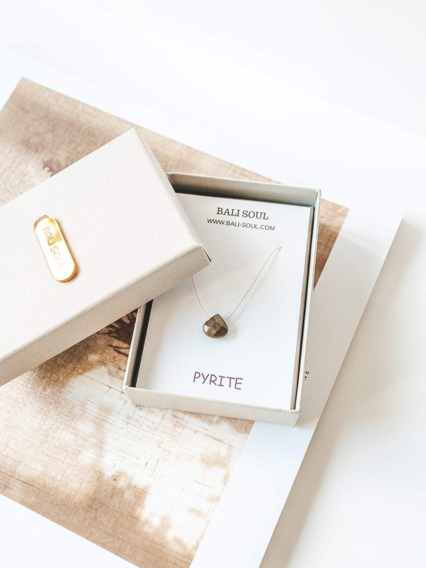 Pyrite Gemstone Silk Cord Necklace