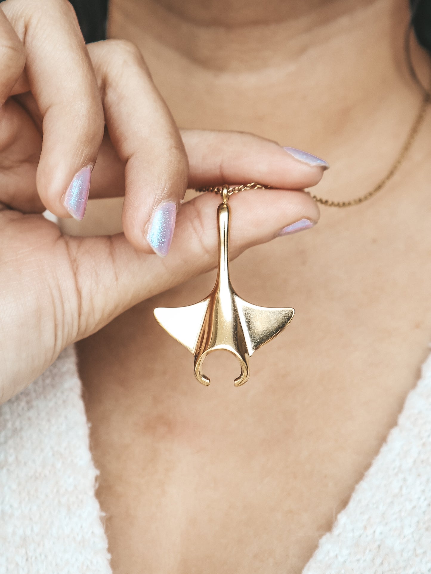 Gold Manta Ray Necklace
