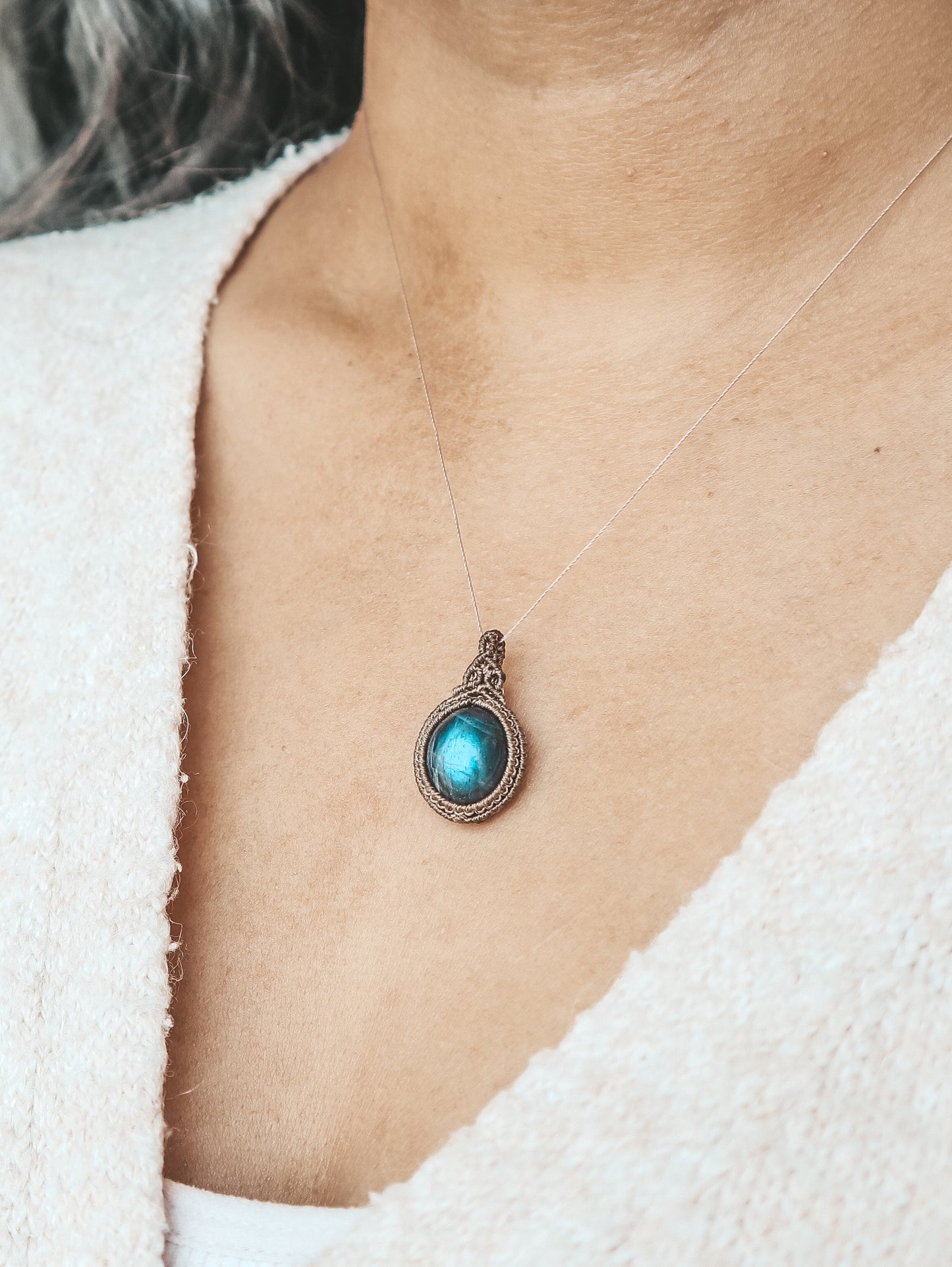 Labradorite Macrame Necklace