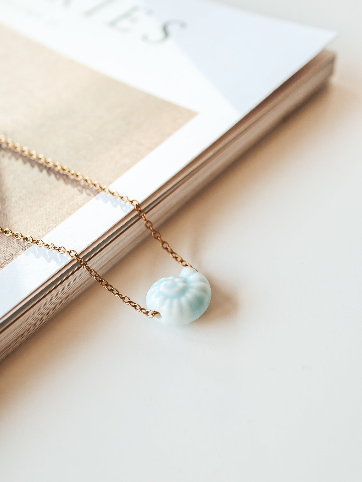 Porcelain Shell Pendant Necklace