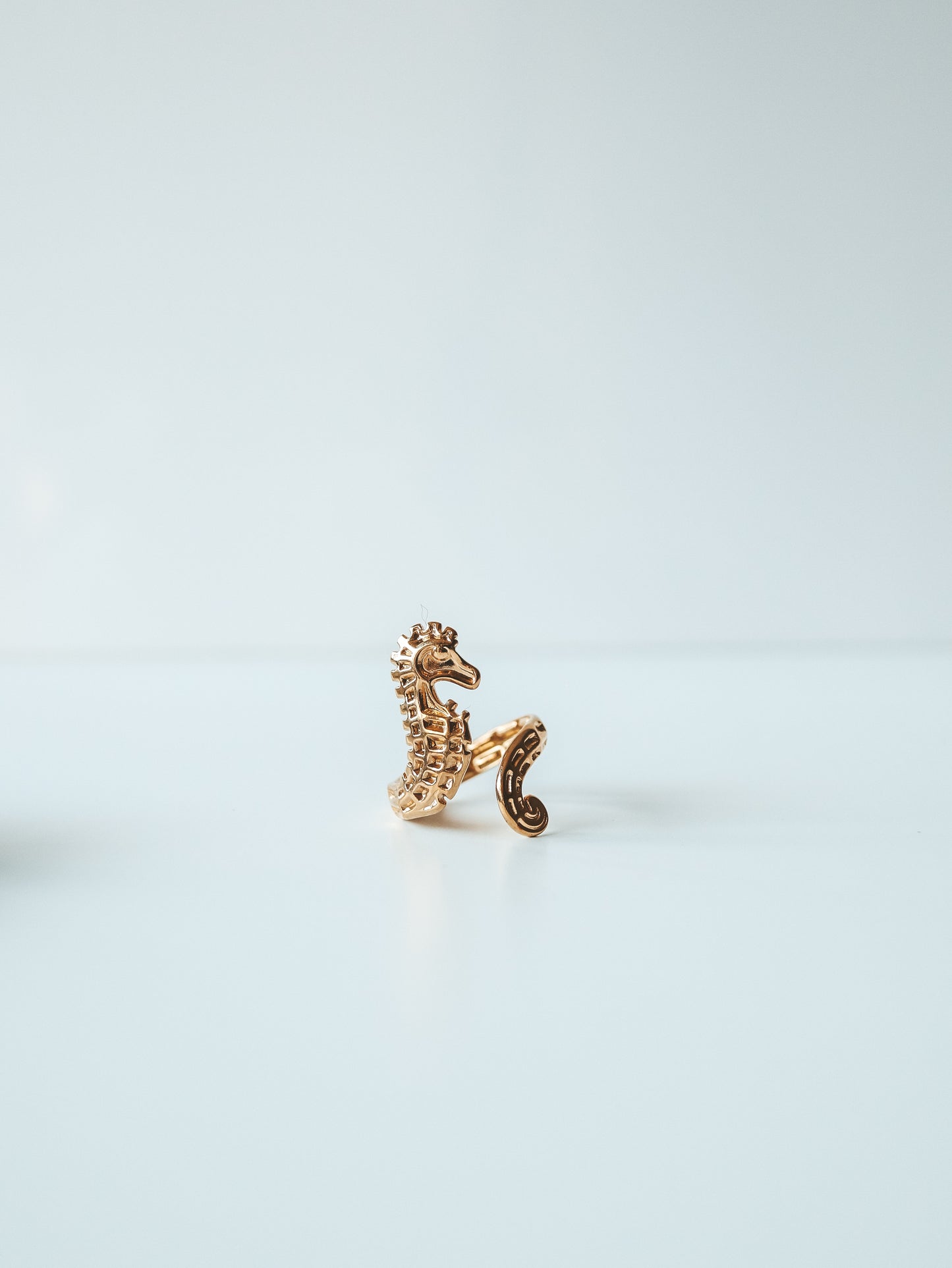 Gold Seahorse Adjustable Ring