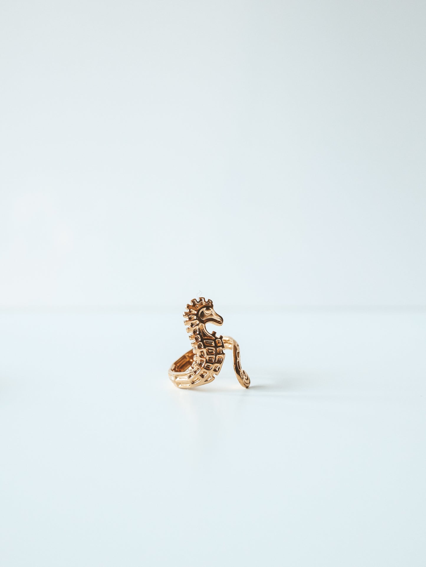 Gold Seahorse Adjustable Ring