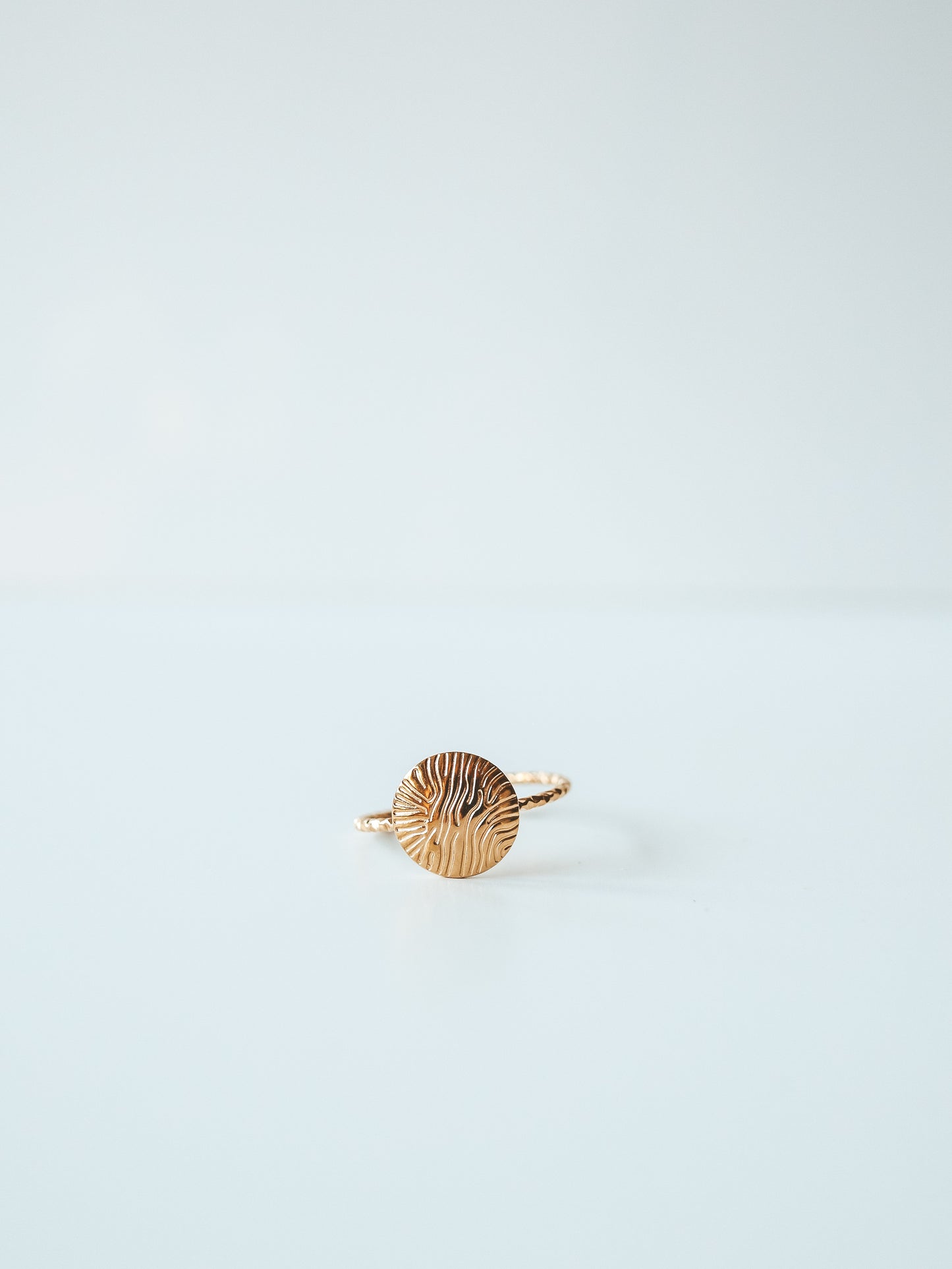Textured Gold Disc Ring