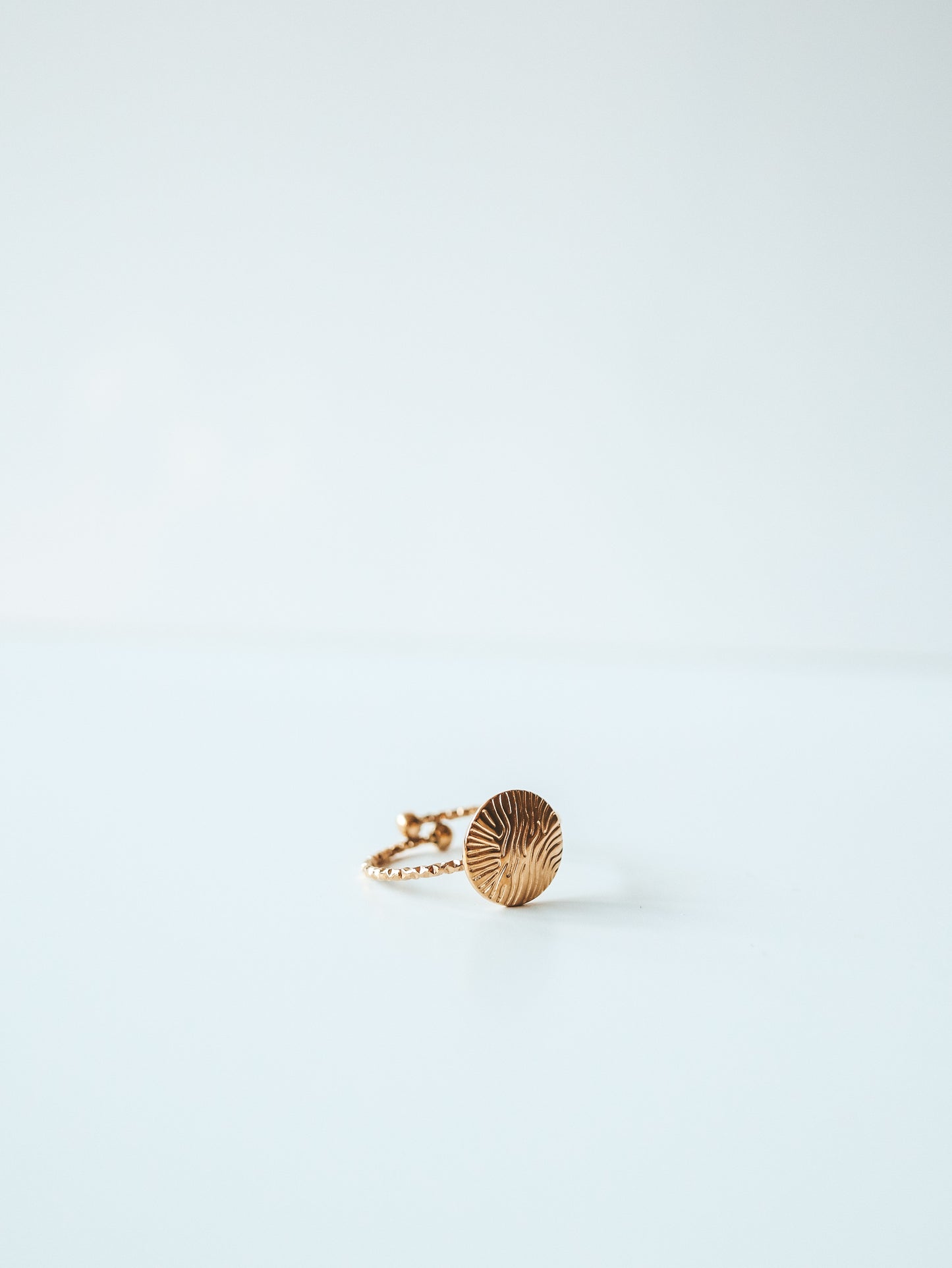 Textured Gold Disc Ring