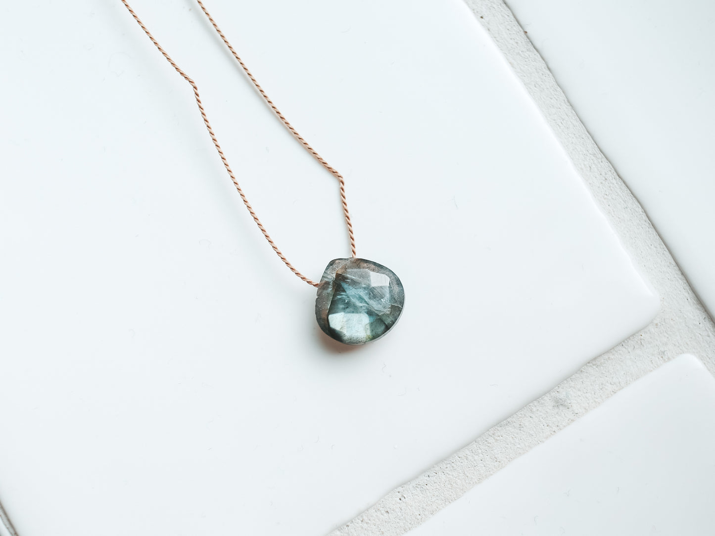 Labradorite Fine Silk Cord Necklace, November Birthstone