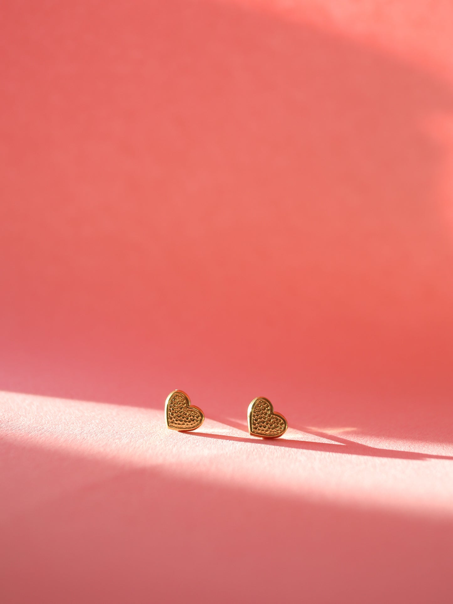 Dainty Gold Heart Stud Earrings