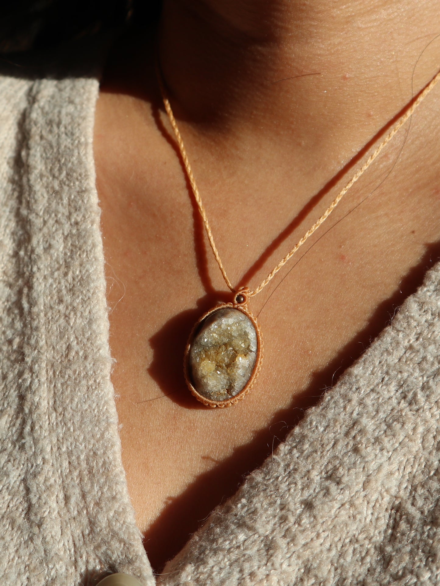 Druzy Macrame Necklace