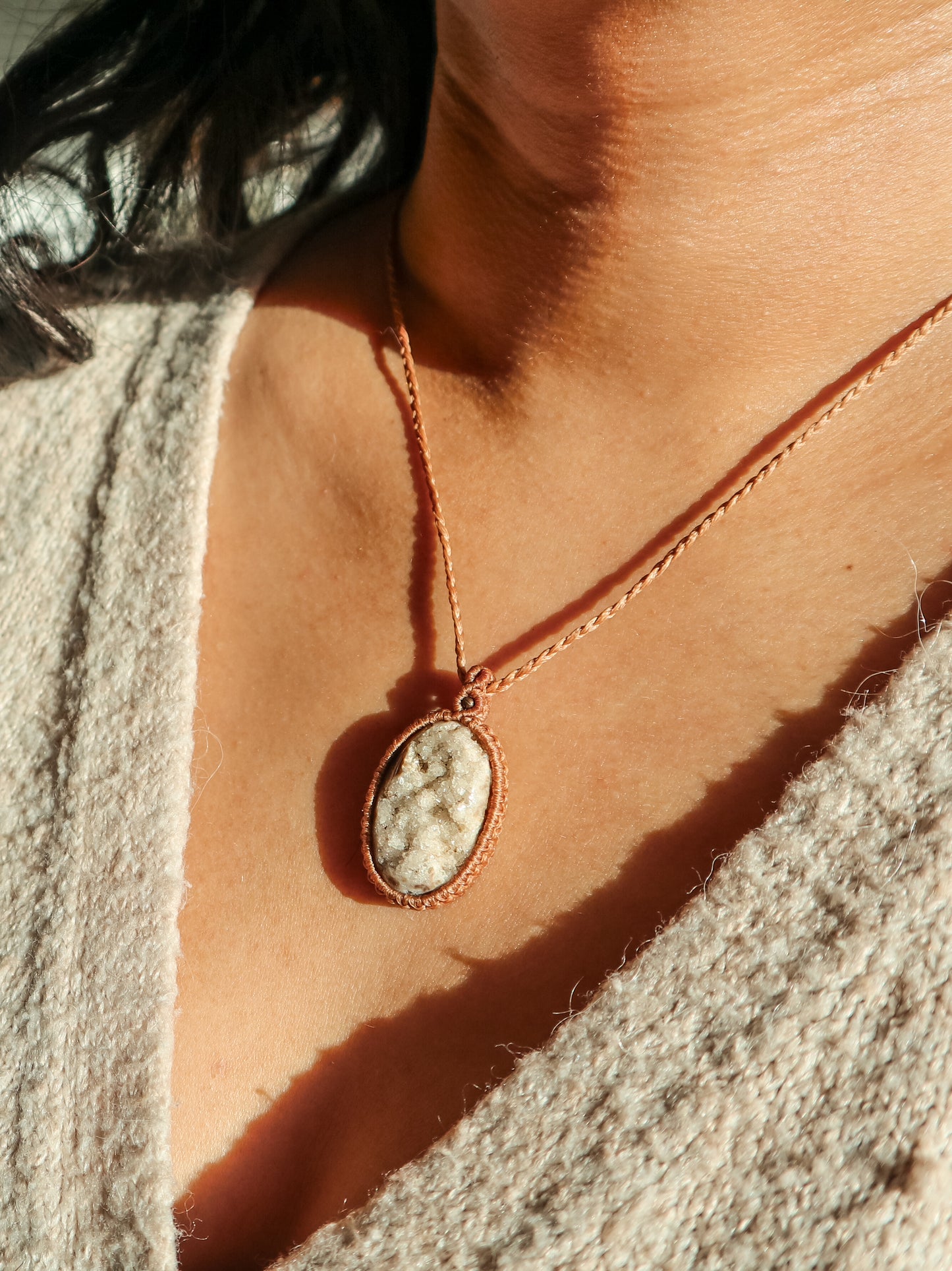 Druzy Macrame Necklace